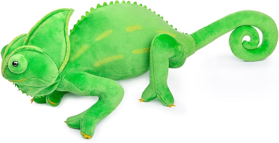 Amazon.co.jp: lilizzhoumax リアルなカメレオン - グリーンぬいぐるみ