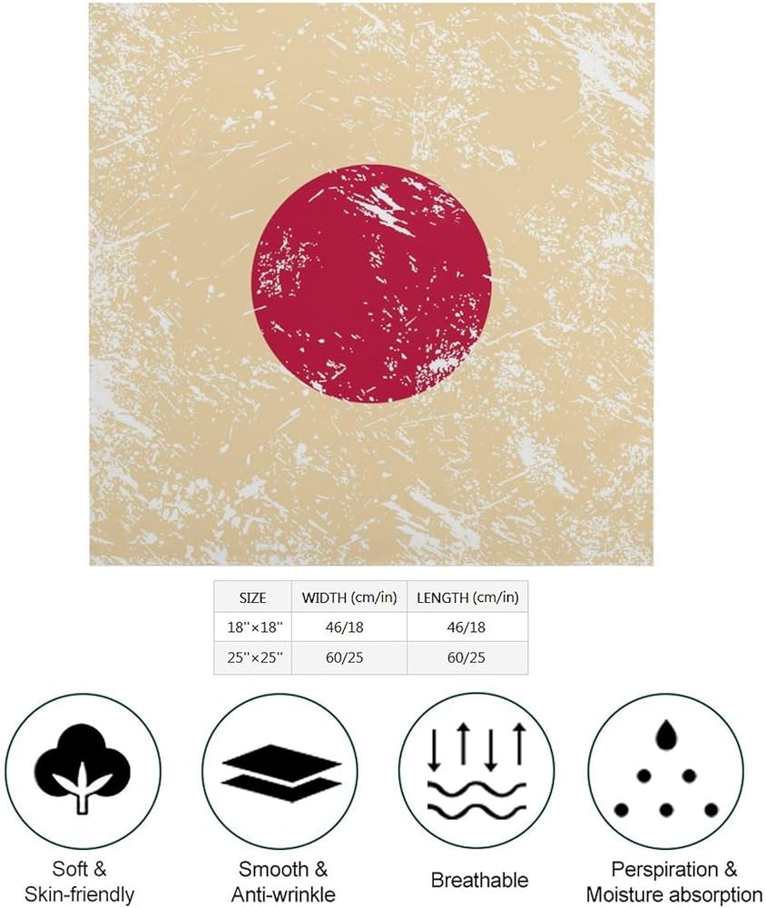 Amazon.com: Japan Vintage Flag Fashion Square Silk Scarf
