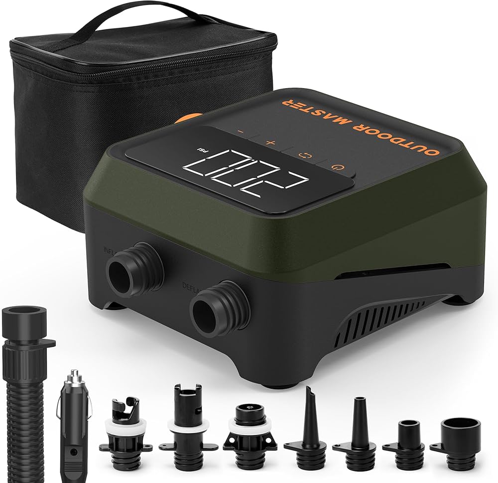 Amazon.co.jp: OUTDOORMASTER 電動エアーポンプ 12v DCシガーライター