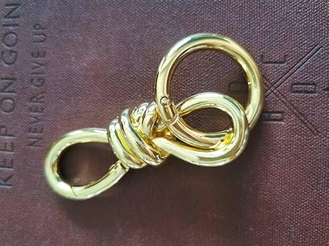 Gold Twist Knot Clasp Bag Charm Keychain D-Ring Keychain Trending