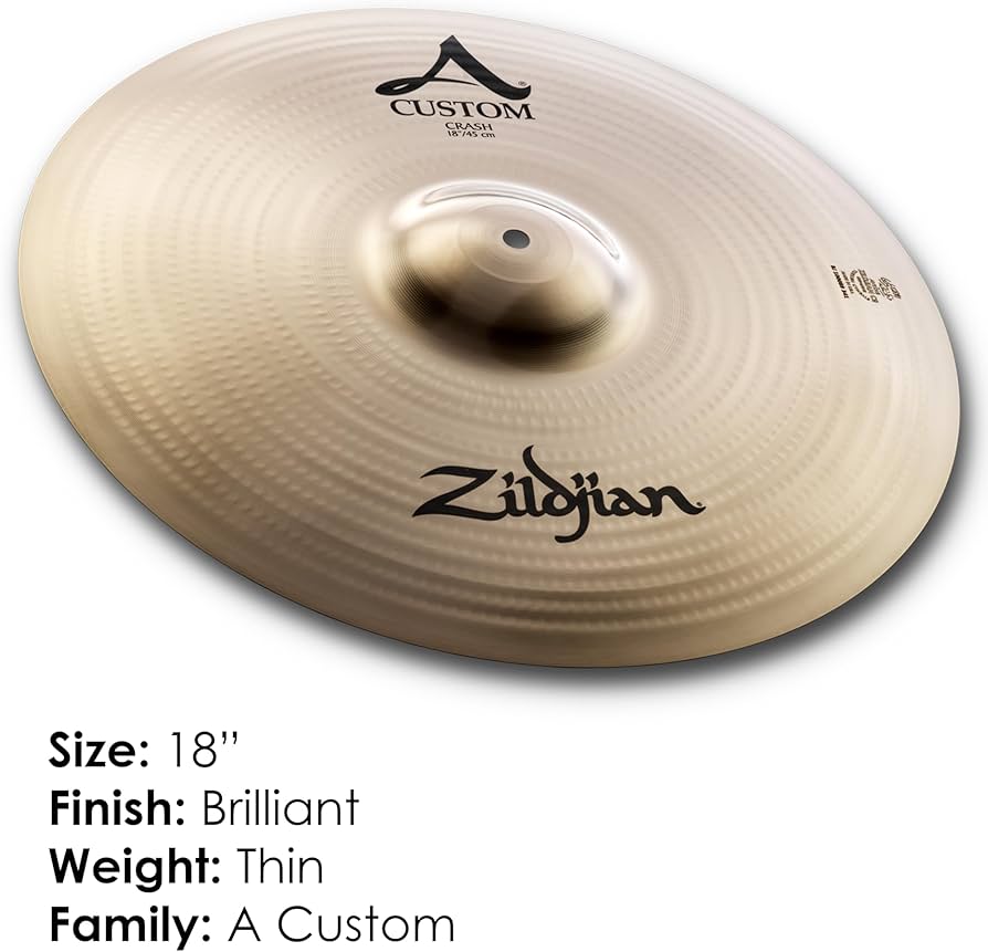 Amazon.com: Avedis Zildjian Company A Custom Crash Cymbal - 18