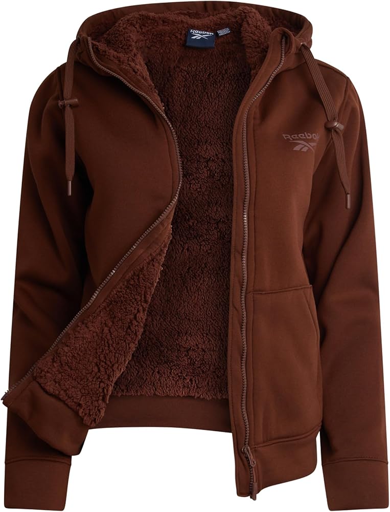 Reebok Womens Fleece Jacket - Warm Lightweight Faux Fur Sherpa