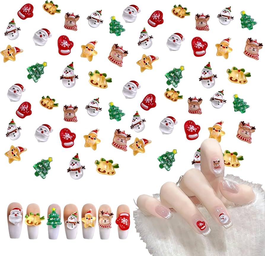 Amazon.co.jp: クリスマス ネイルパーツ 70個セット 3D 立体 樹脂