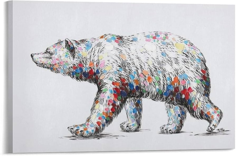 Amazon.co.jp: 抽象画 熊の絵 動物の絵 ポスター 印刷 ポスター