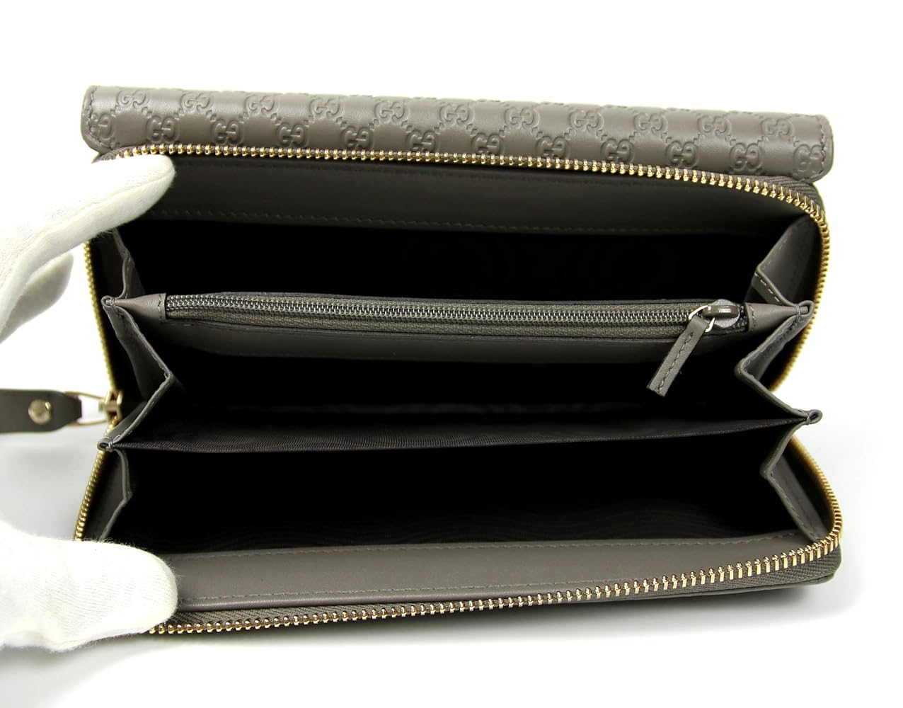 良品✨グッチ 長財布 オーガナイザー GG柄 マイクロシマ Wラウンド