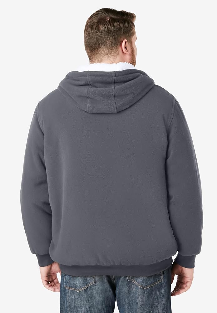KingSize Men's Big & Tall Explorer Plush Fleece Hoodie - L, Steel