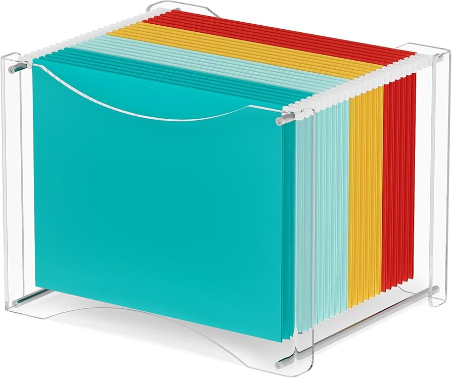 Amazon.com: MaxGear Clear Acrylic Hanging Folder Organizer Box