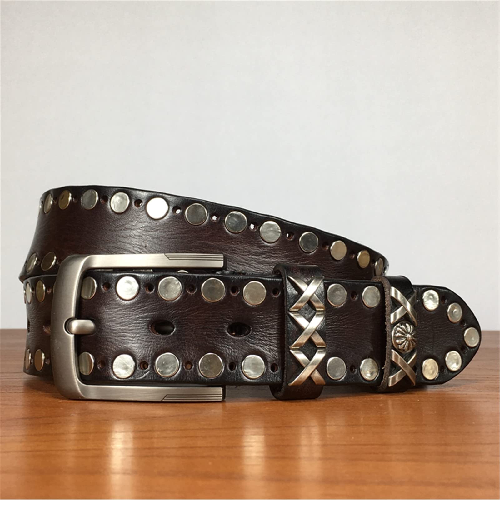 Amazon.com: Stylish Mens Studded Casual Cowhide Leather Belts for
