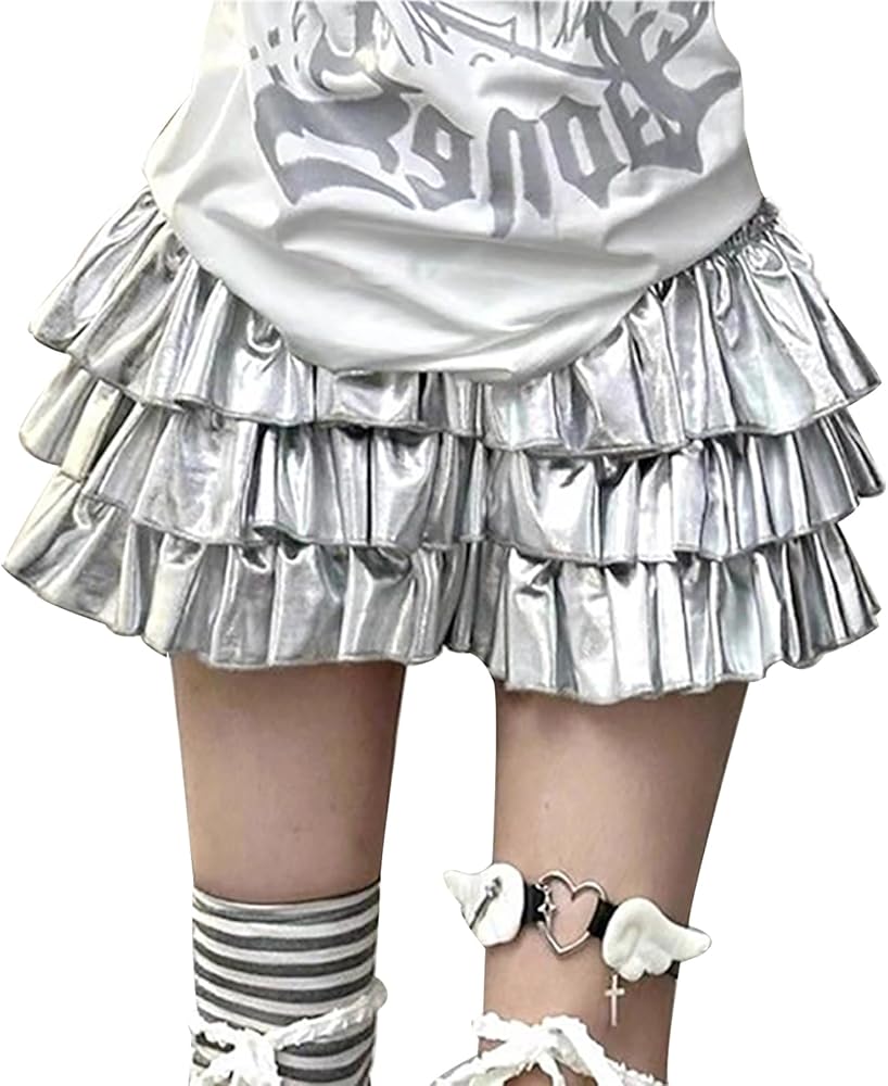 Amazon.co.jp: [LAVASEON] フリルスカート ギャル服 ミニ丈 レディース