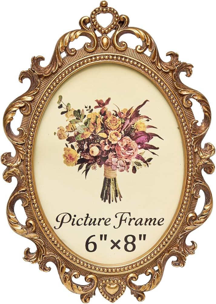 Amazon.com - JANDERART Vintage Oval Picture Frame 6x8 Inch