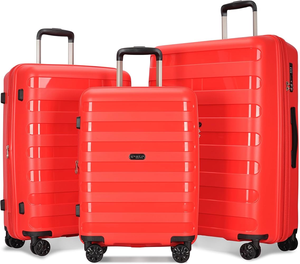 Amazon.com | GinzaTravel PP material 3-piece expandable luggage