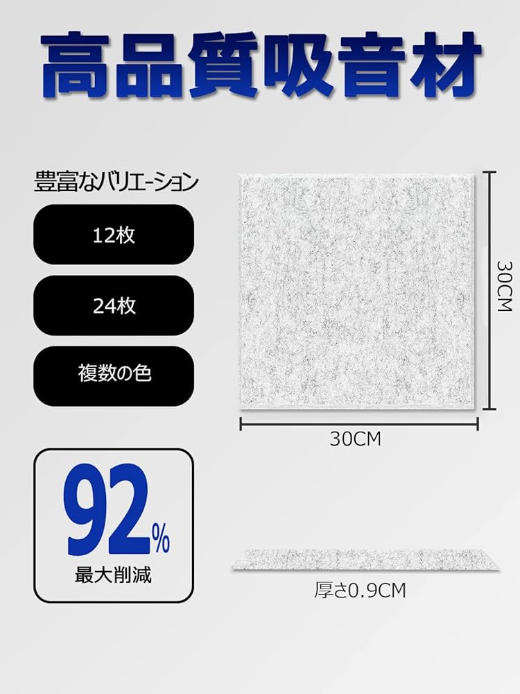 Amazon | BUBOS 吸音材，吸音ボード 防音材 硬質吸音フェルトボード 難
