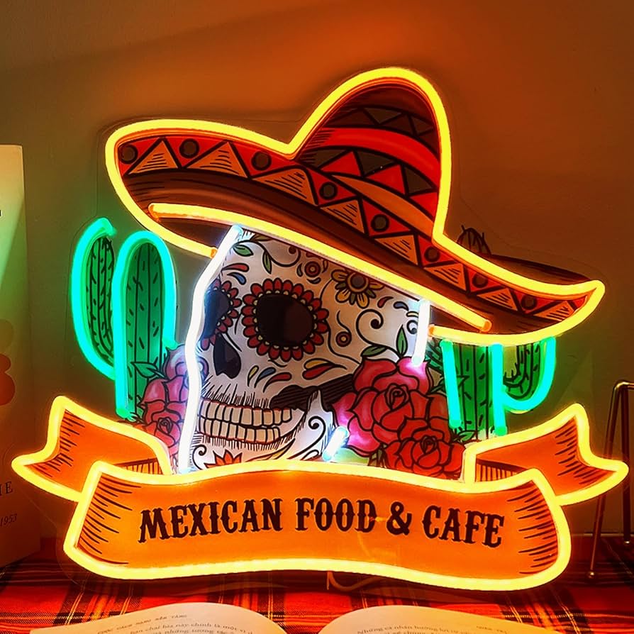 ORANTNEON Mexican Food & Cafe Neon Sign for Restaurant Store, LED