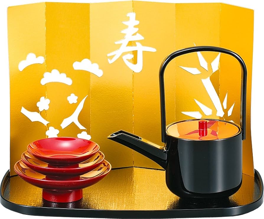 Amazon.co.jp: カノー 屠蘇器 おとそセット 銚子 ×1 盃 ×3 日本製 寿