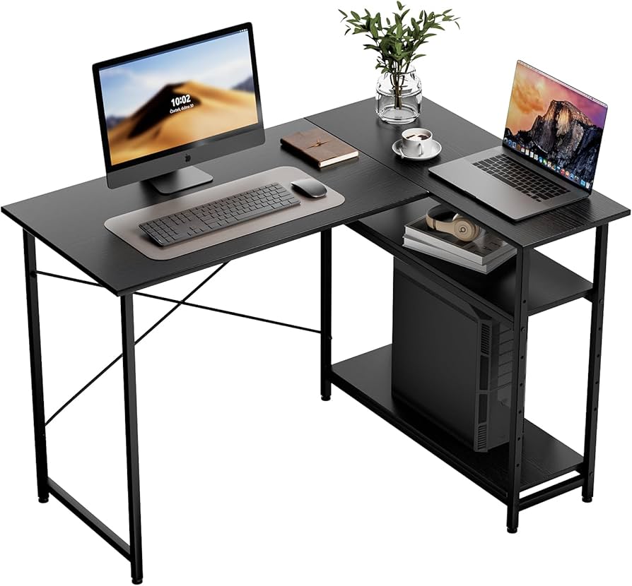 Amazon | MIYOKI L字デスク パソコンデスク 幅110×奥行48×高さ75cm