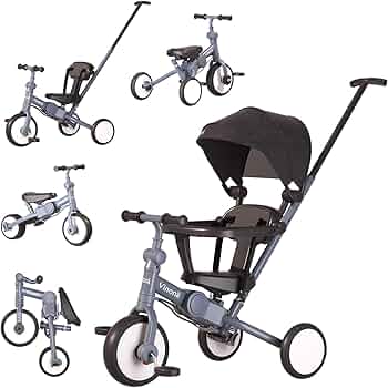 Amazon.co.jp: Vinona 子供用三輪車 6in1 折りたたみ 手押し棒 1歳-6歳