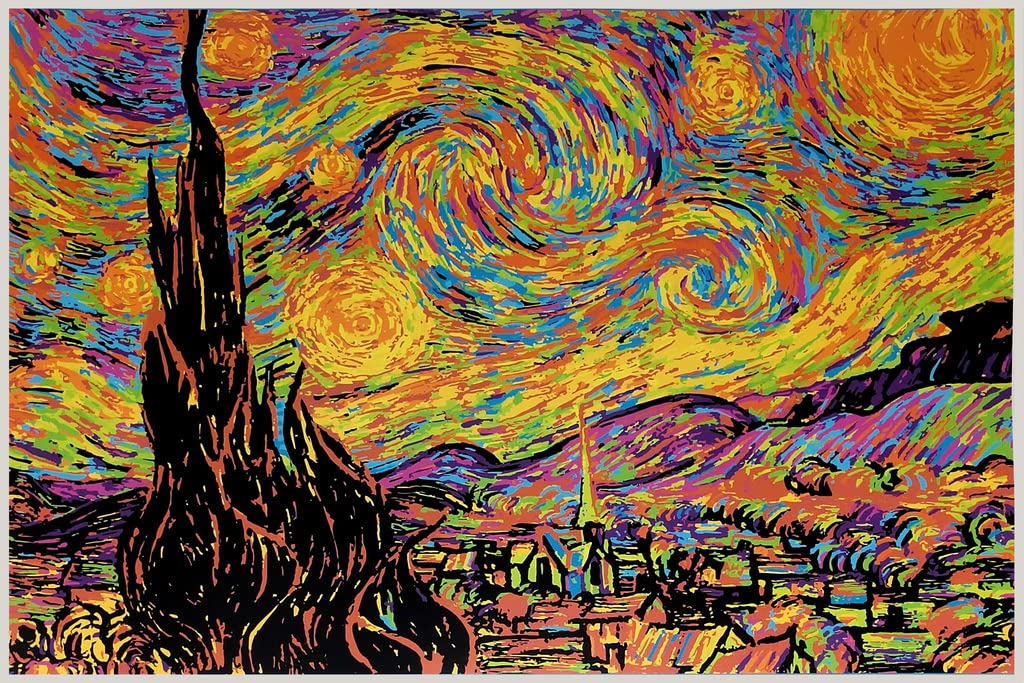 Amazon.co.jp: 星月夜 ヴィンセント・ヴァン・ゴッホ絵画 カラフル