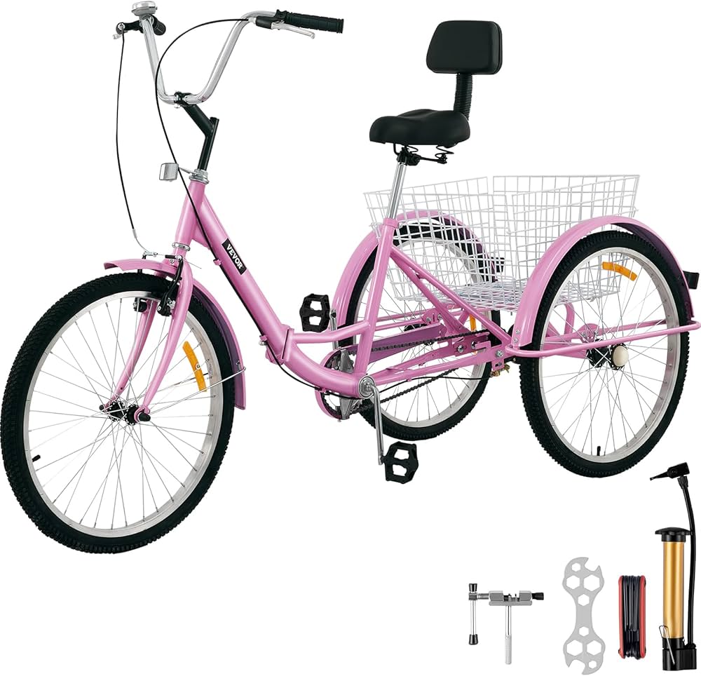 Amazon | Bkisy 三輪車 大人用 26インチ 1速 3輪自転車 大人用 3輪