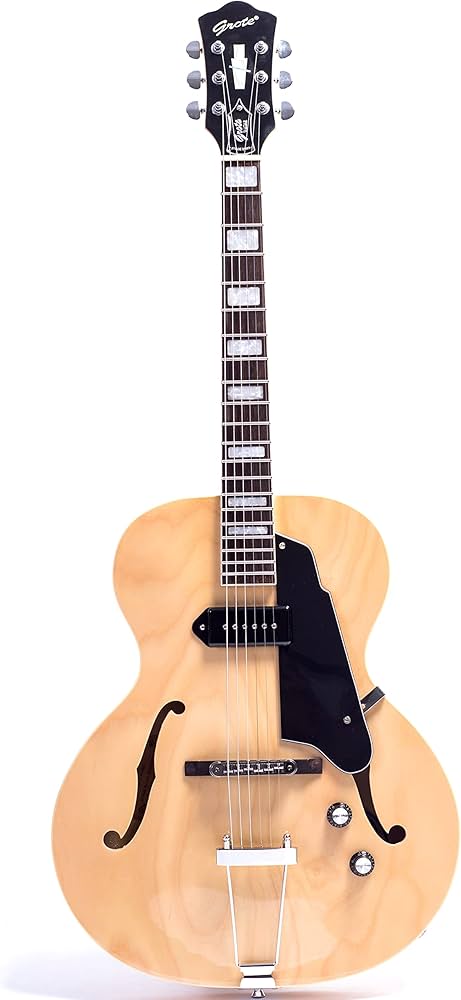 Amazon | GROTE Jazz Electric Guitar Semi-Hollow Body Chrome