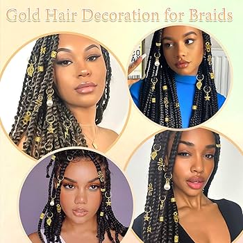 Amazon.com: VENOFEN 217PCS Gold Hair Jewelry Hair Cuffs for Braids