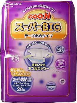 Amazon.co.jp: グーン スーパーBIG テープ止めタイプ 28枚入 おむつ