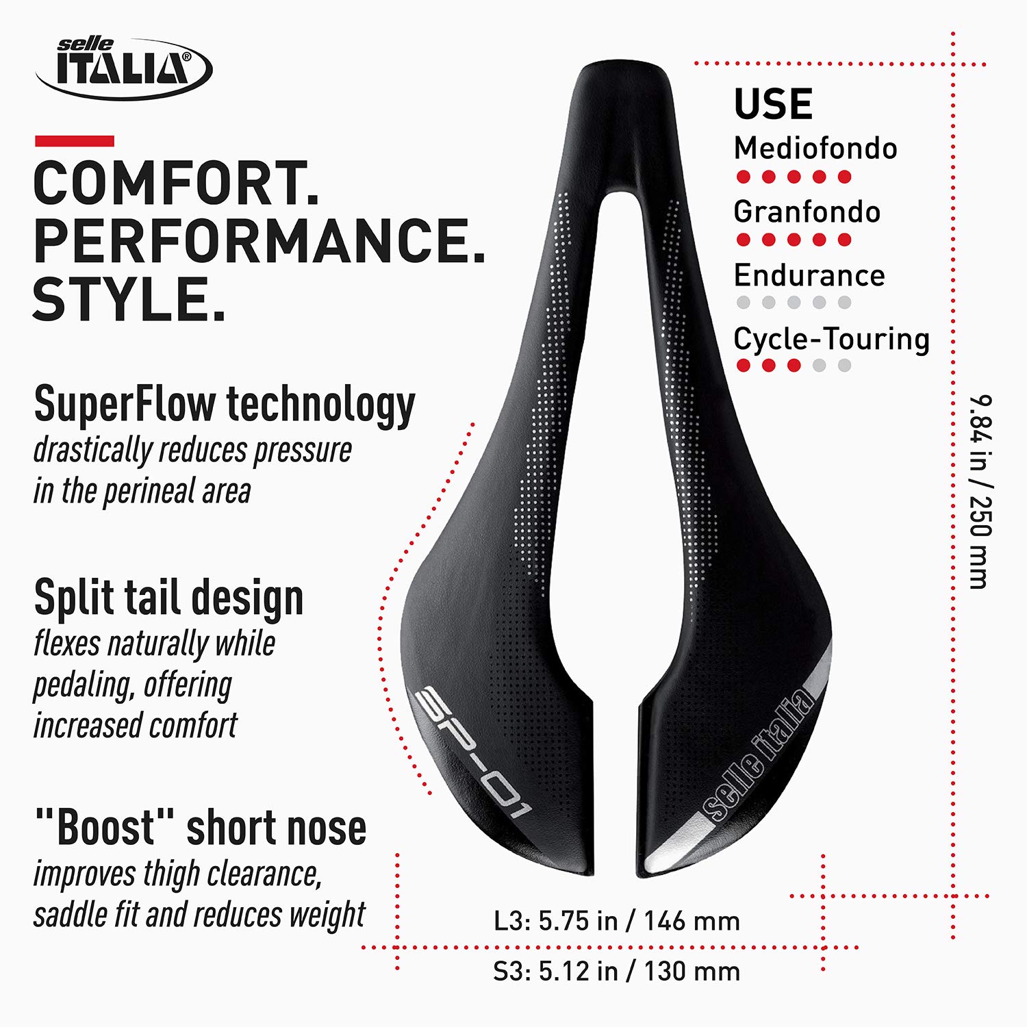 Amazon | selle ITALIA(セライタリア) SP-01 BOOST TM S.FLOW Mn BLK S