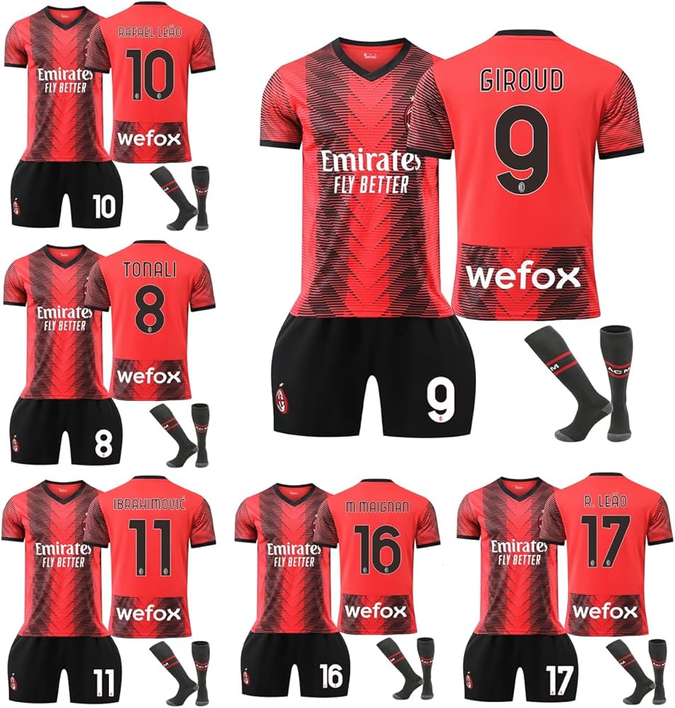 Amazon | xiaoyouzi 23-24 ACミランサッカークラブ ホーム サッカー
