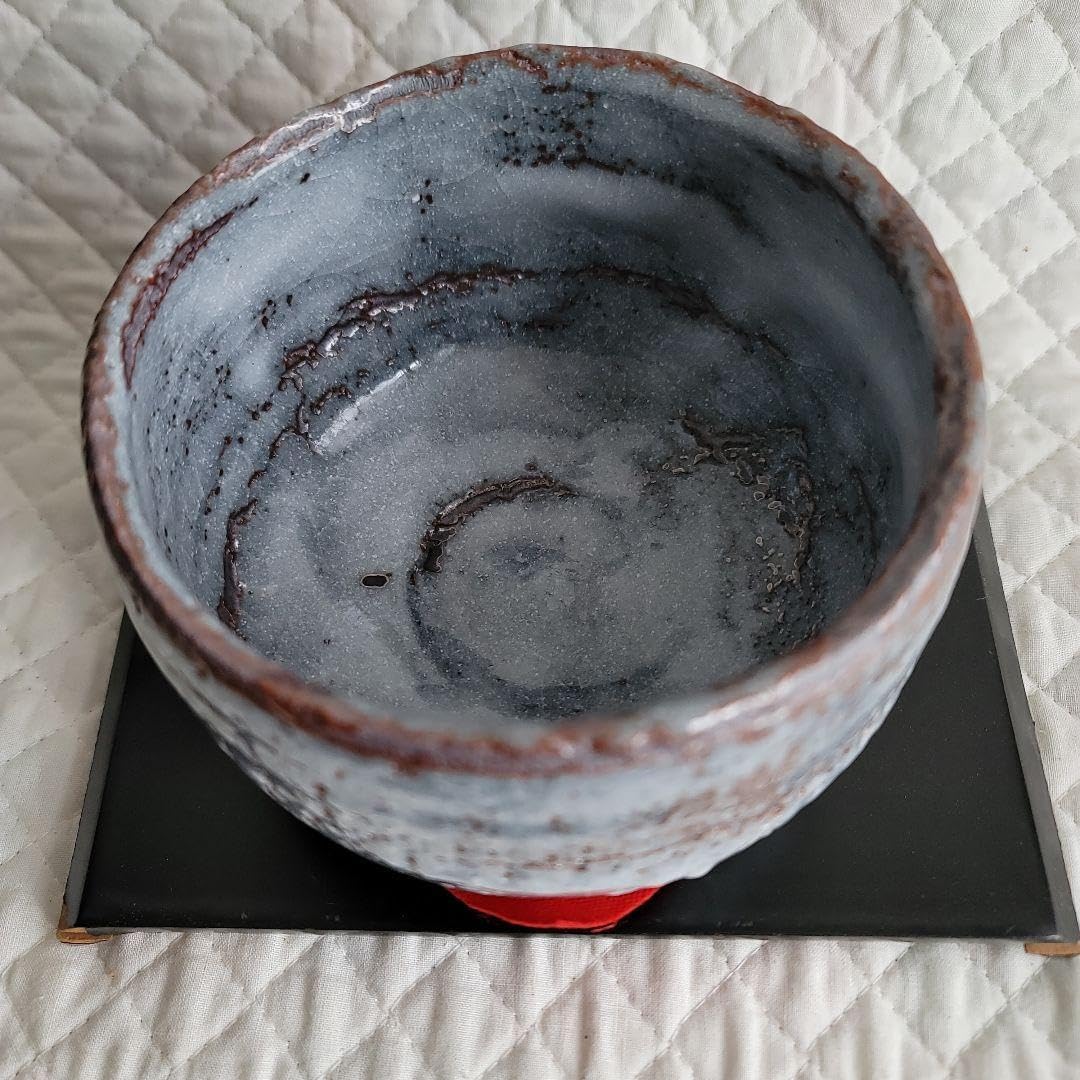 茶道具 作家物陶芸家書家鮎貝晄月氏荒磯焼抹茶茶碗☆常識の範囲の価格