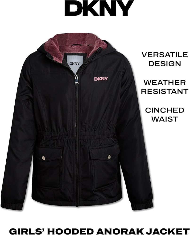 Amazon.com: DKNY Girls Winter Jacket - Cozy Sherpa Fur Lined