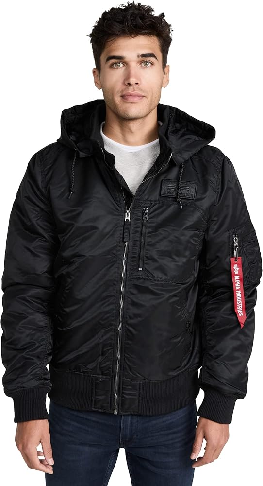 Amazon | Alpha Industries メンズ MA-1 フード付きリブフライト
