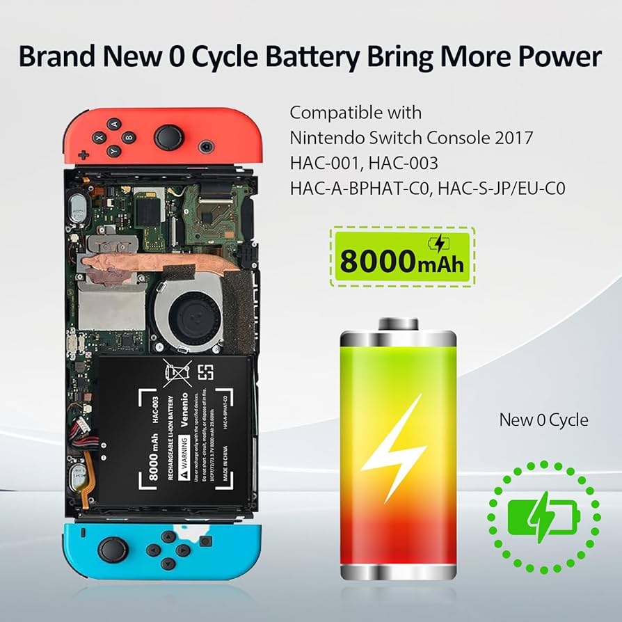 Amazon.com: Venenio 8000mAh Battery for Nintendo Switch Game