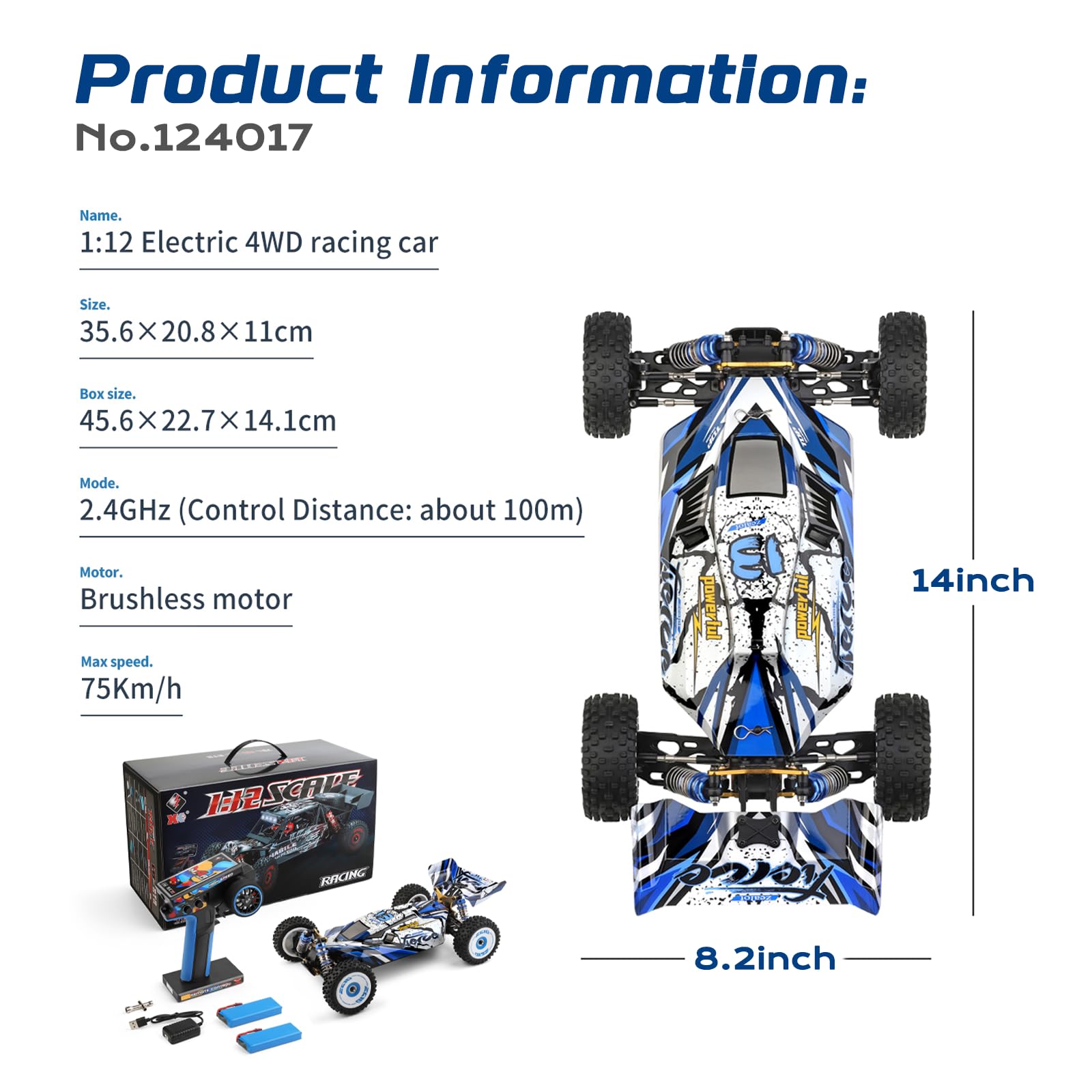 Amazon.co.jp: CKYSCHN WLtoys 124017(V2) 高速RCカー 1/12 ブラシレス