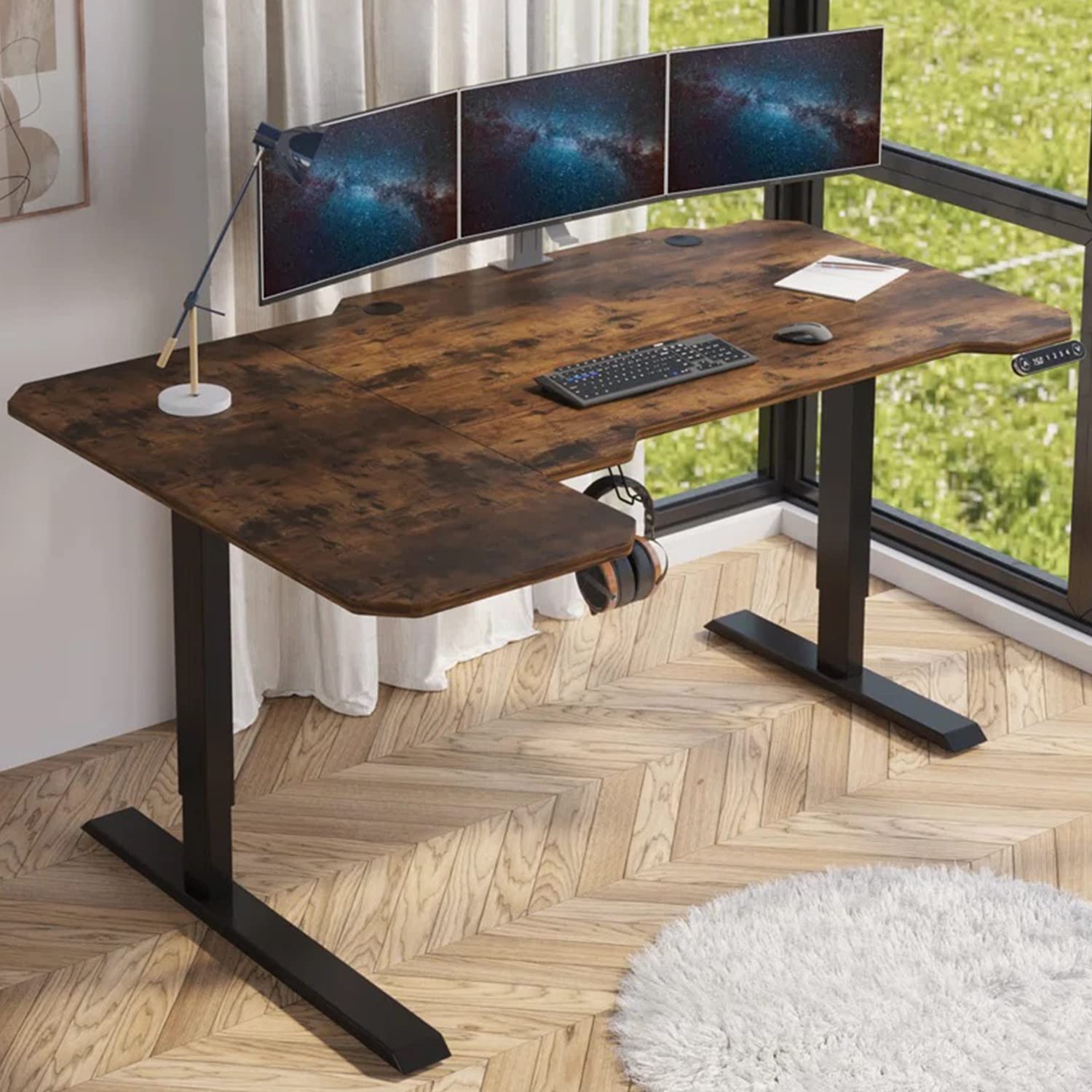 176電動 昇降デスク 1枚天板 幅115cmX奥行55cm スタンディング Amazon