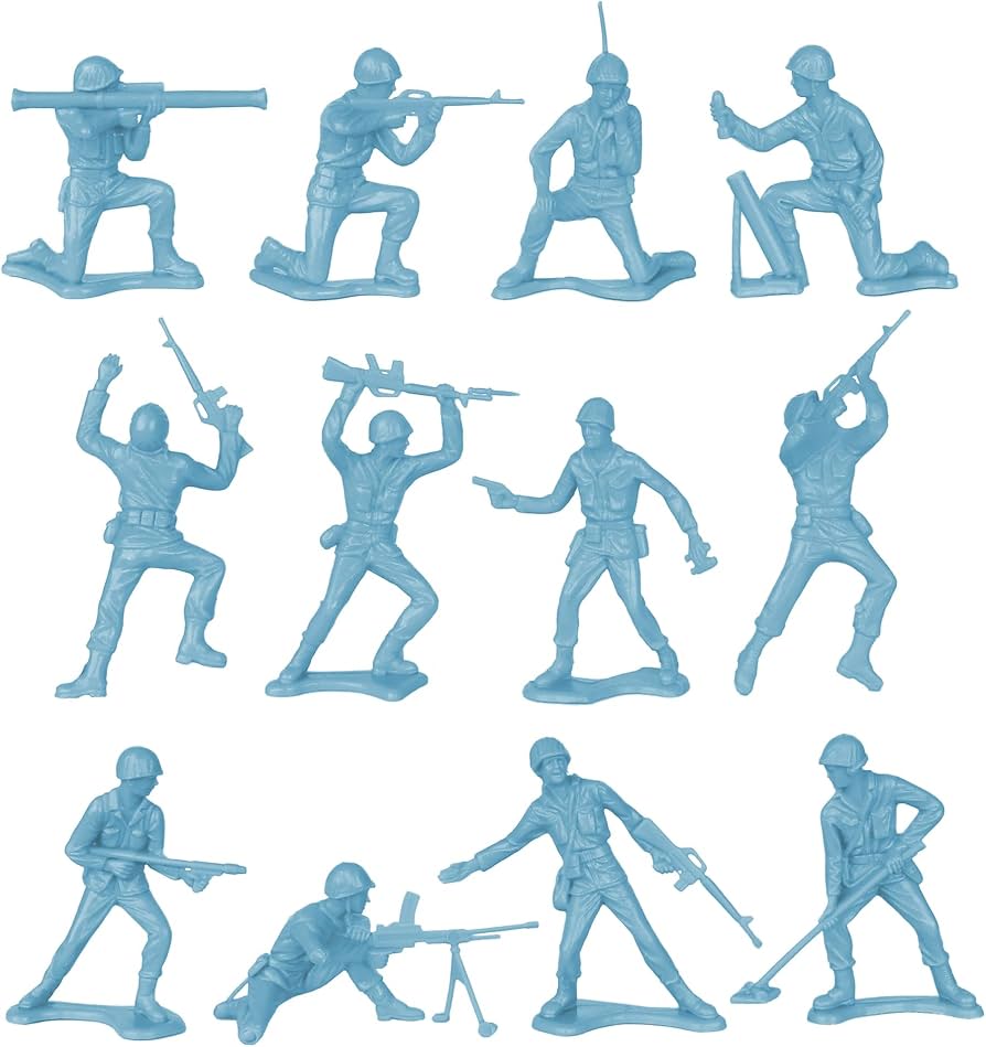Amazon.com: TimMee Plastic Army Men - Powder Blue 48pc Toy Soldier