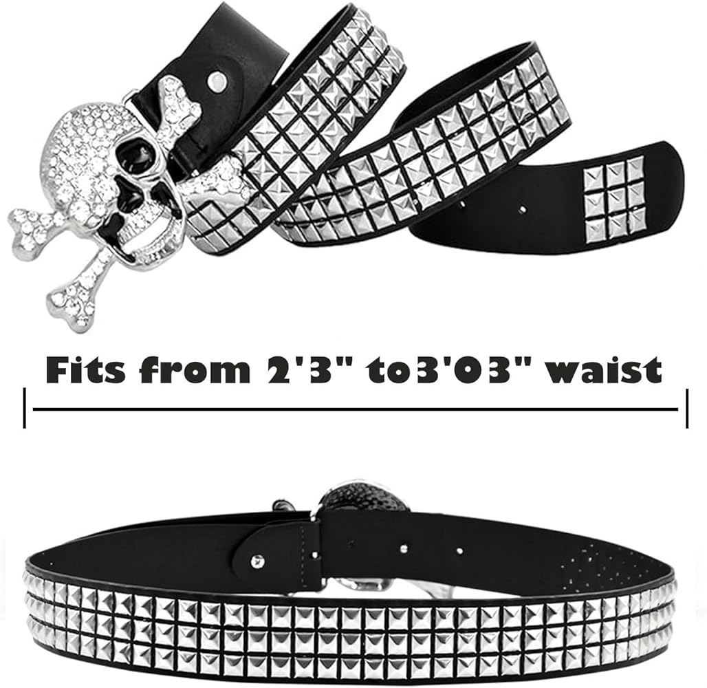 Amazon.com: CWCYYDSYY Skull Studded Belts Y2K Punk Hip Hop Faux
