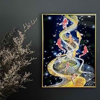 一点物手描き金沢純金箔貼り真作額縁付現代アート抽象画幸運開運金運