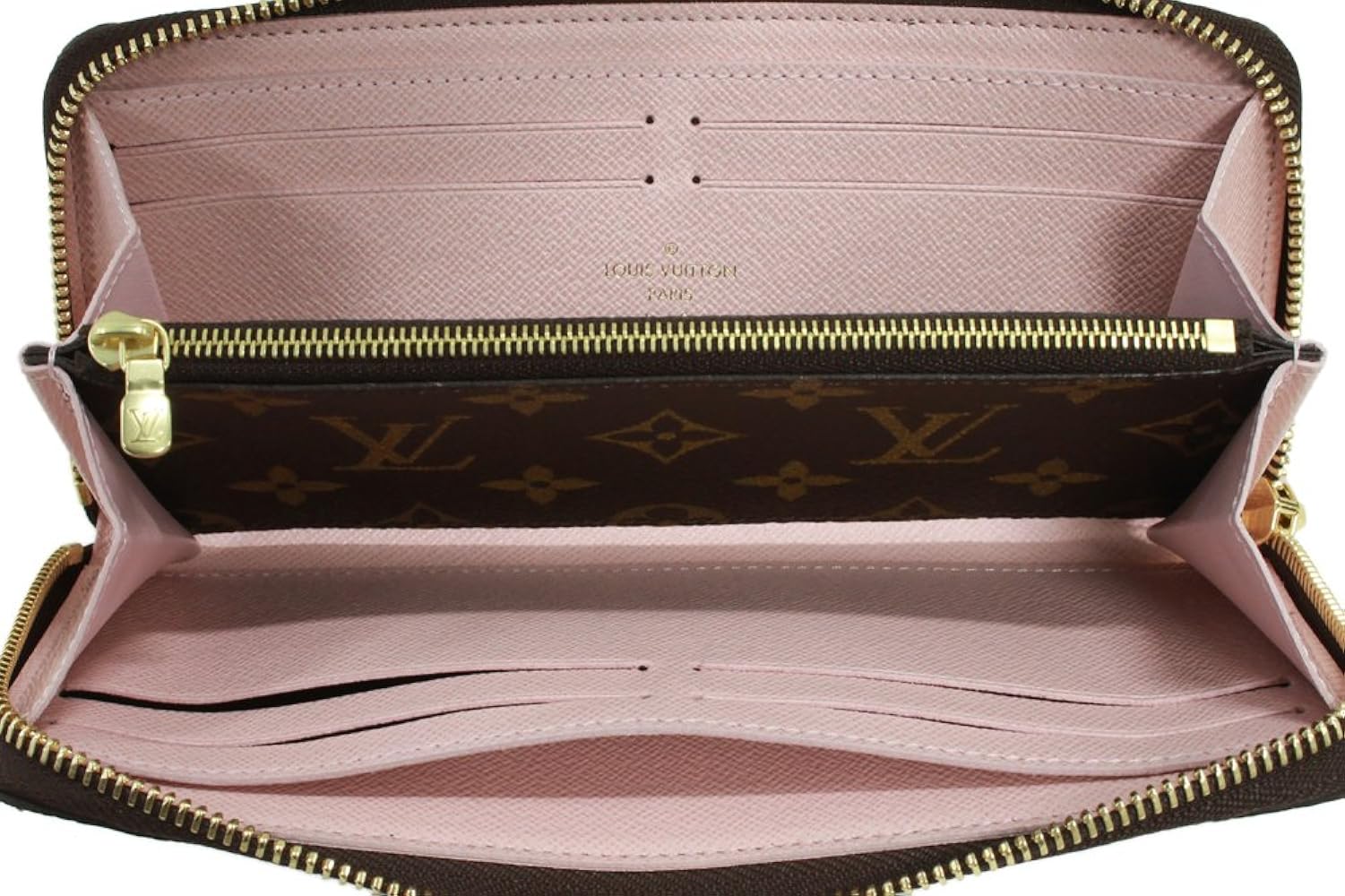 ルイ・ヴィトン モノグラム クレマンス長財布 内側ピンク