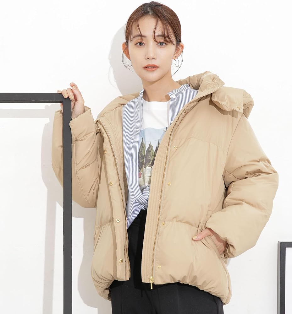 Amazon | [ナノ・ユニバース] 撥水加工 フードショートダウンコート F