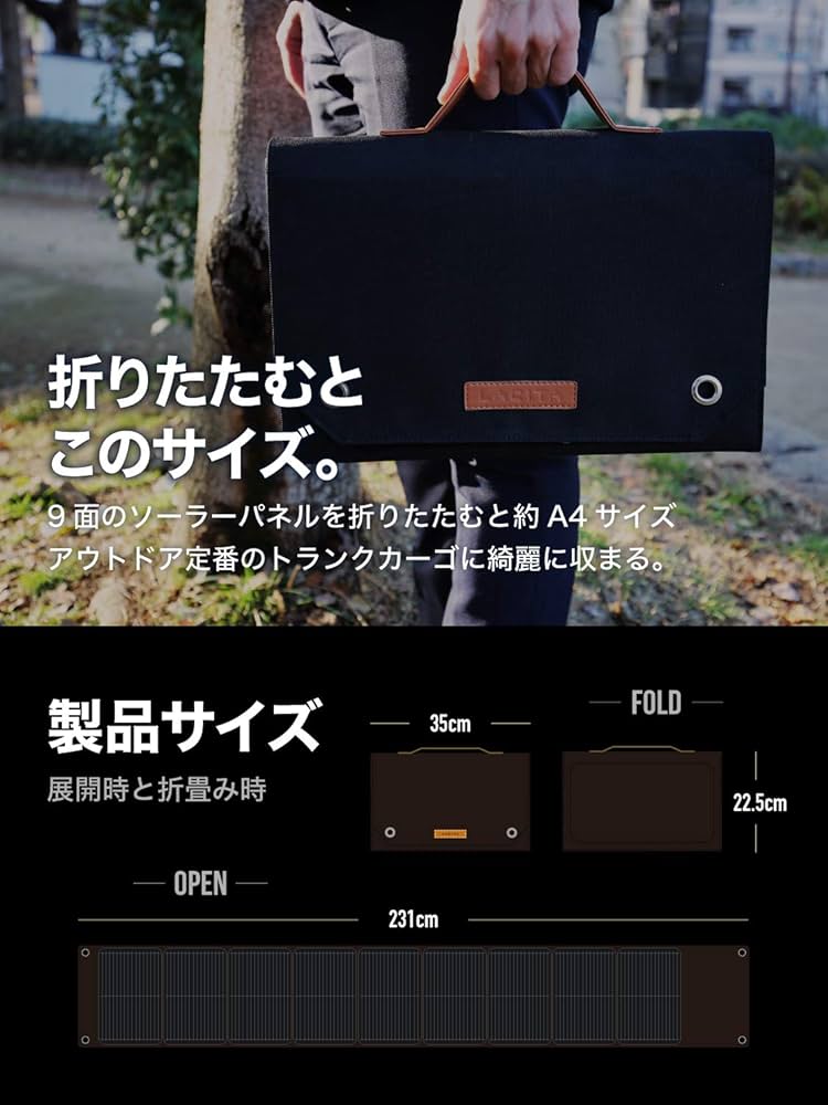Amazon | LACITA ソーラーパネル 81W チャージャー エナーボックス