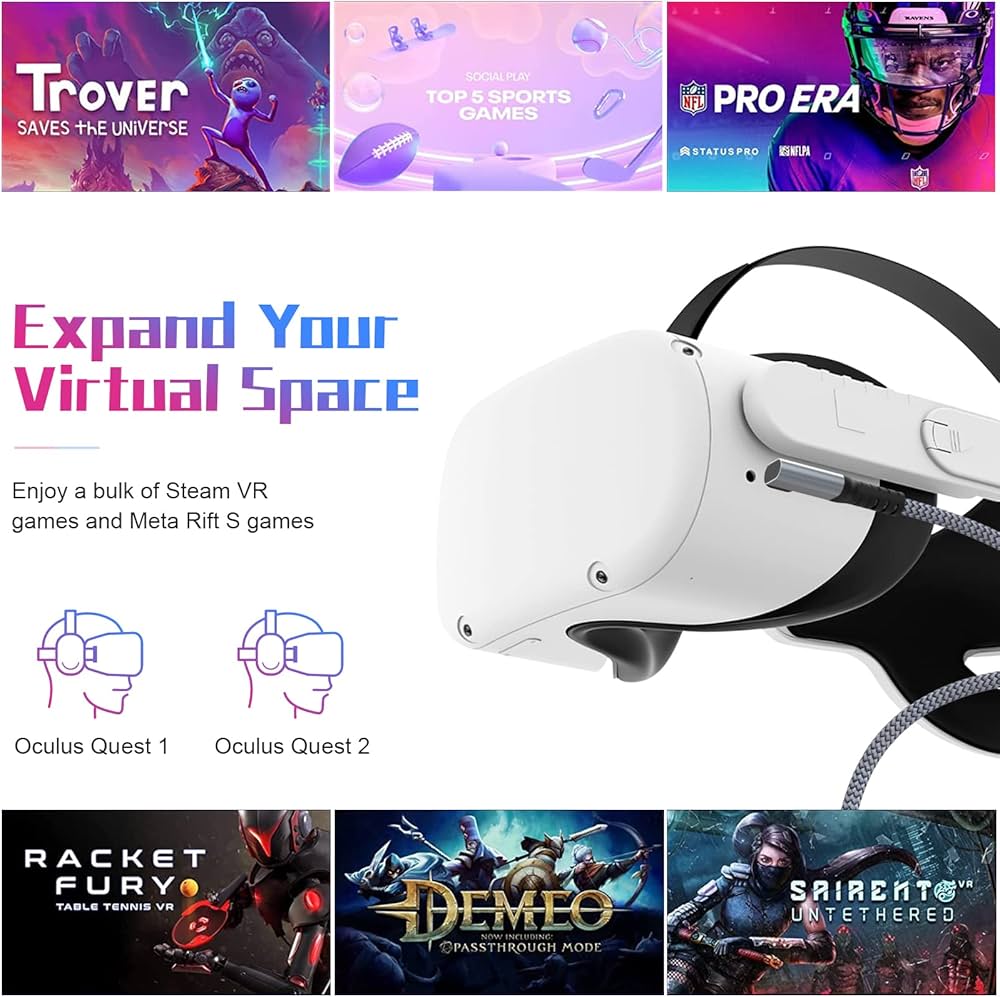 Amazon.com: Arzweyk Replacement Link Cable for Quest 2 Cord