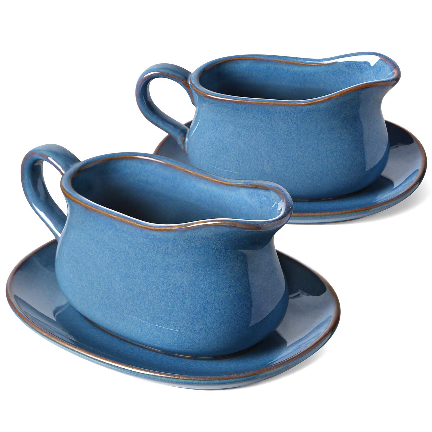 Amazon.com | LE TAUCI 17oz Gravy Boat with Saucer Stand, Set of 2