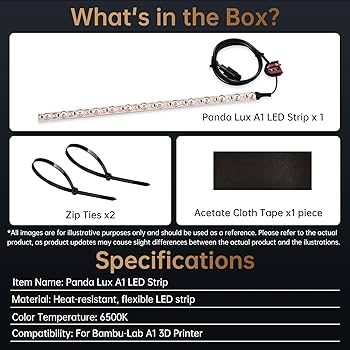 BIQU Panda Lux LED Light Strip for Bambu-Lab A1 3D Printer Easy