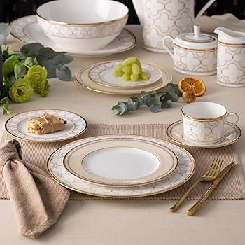 Amazon.com | Noritake Trefolio Gold 5-Piece Place Setting, Service