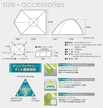 Amazon.co.jp: テントファクトリー テント グリーンサイドドームテント