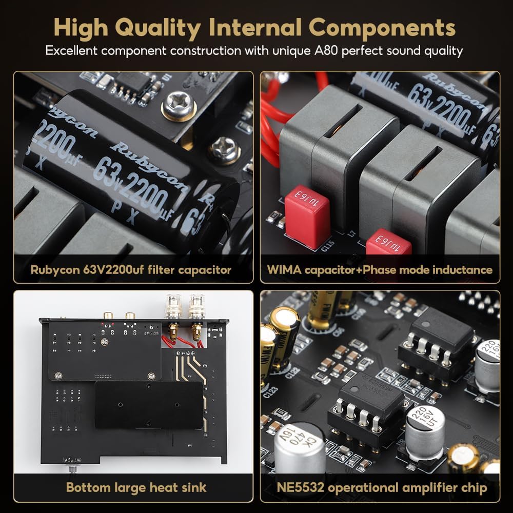 AIYIMA A80 Bluetooth Amplifier DAC Stereo HiFi Home Audio Receiver