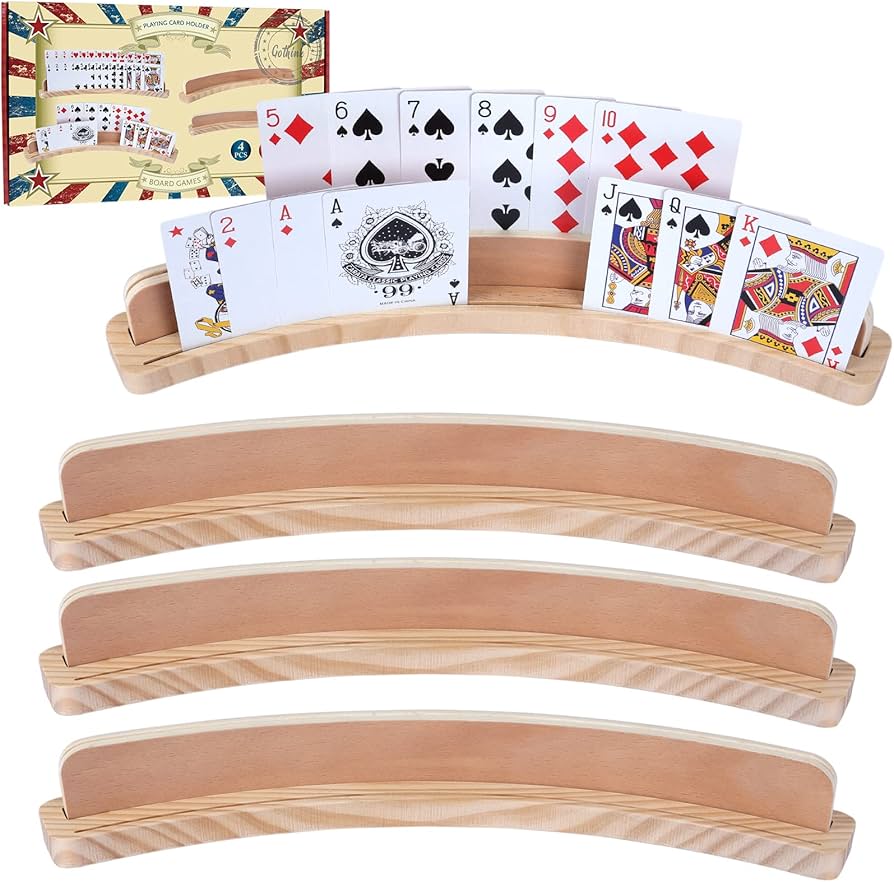 Amazon.com: GOTHINK Set of 4 - Cruved Playing Card Holder for Kids