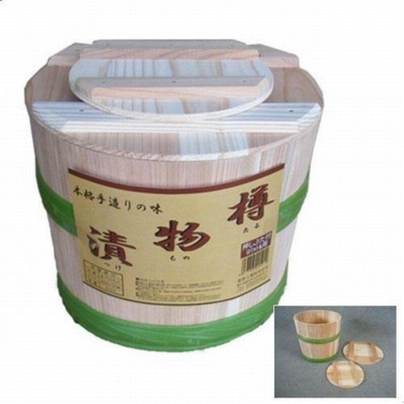 Amazon | 木製 漬物樽 漬け物 保存容器 押し蓋付き サイズ：6L 1個