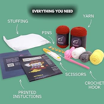 Amazon.com: Needzo Slot Machine Crochet Kit, Amigurumi Craft