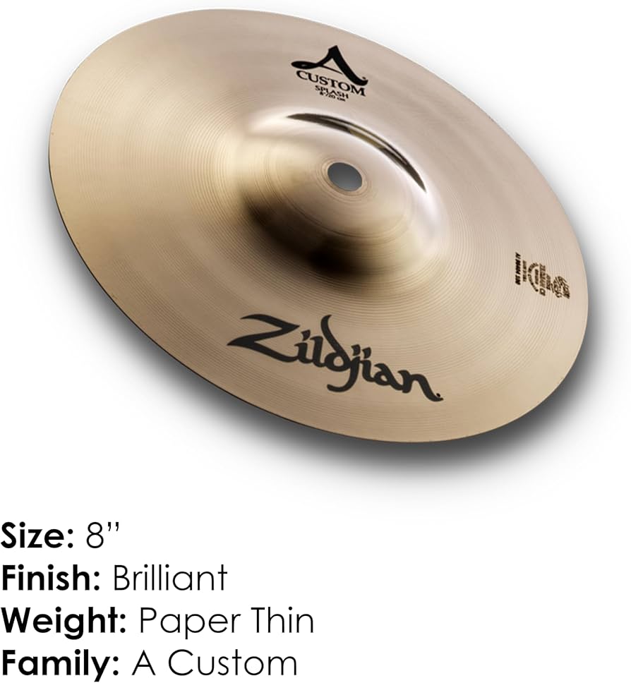 Amazon.com: Zildjian 8 Inches a Custom Splash Cymbal : Musical