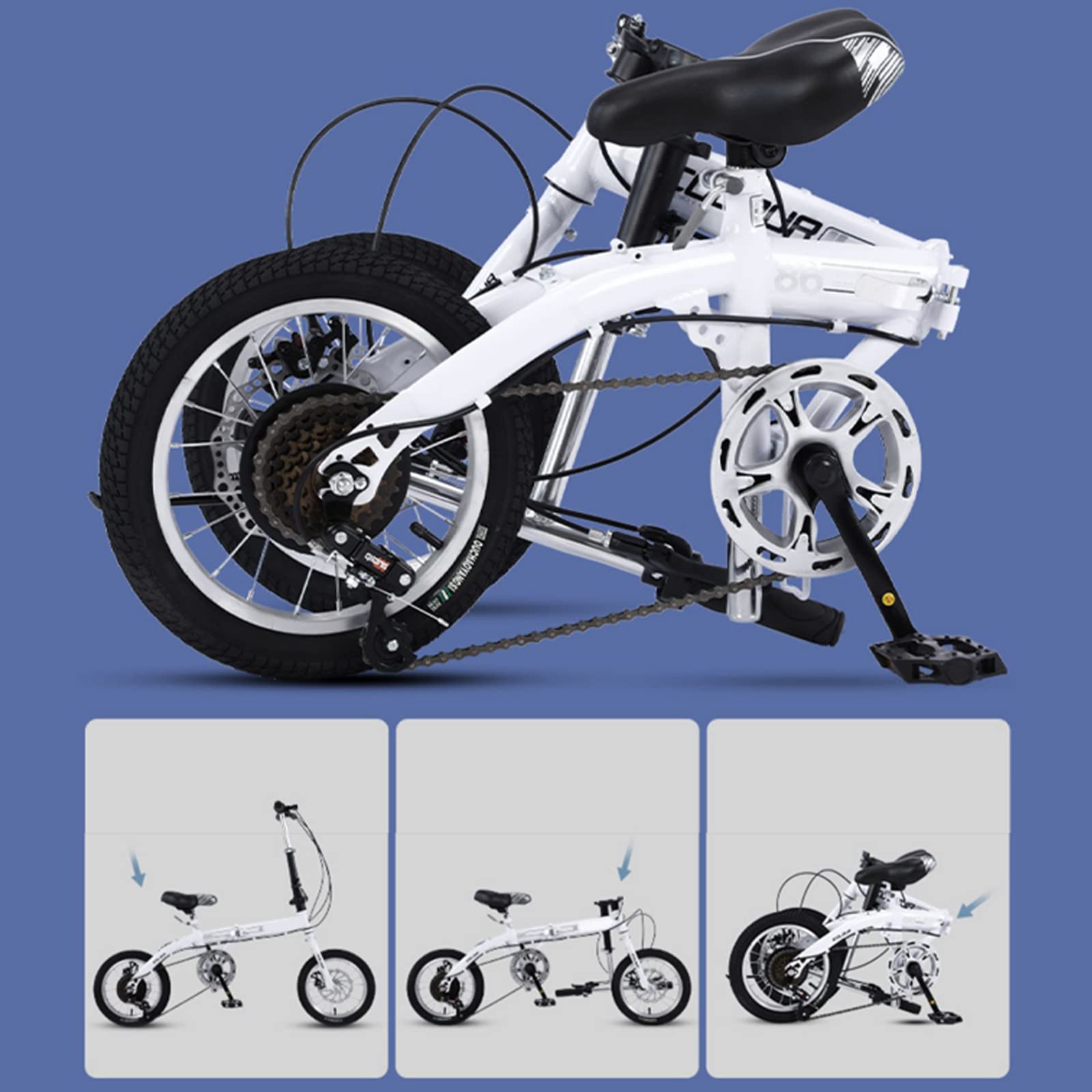 Amazon | 折りたたみ自転車 16インチ ハイカーボンスチールフレーム